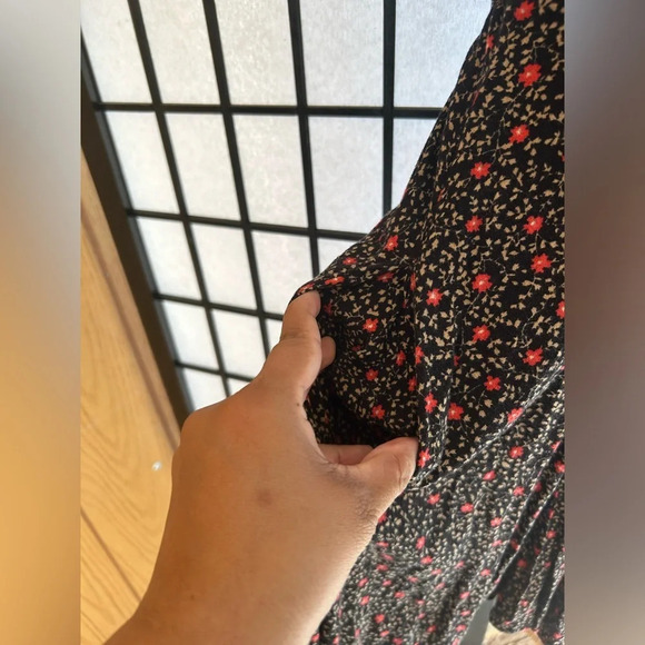 Free People Mini Dress XS Brown Floral Cowgirl Festival Flowy - Picture 7 of 9